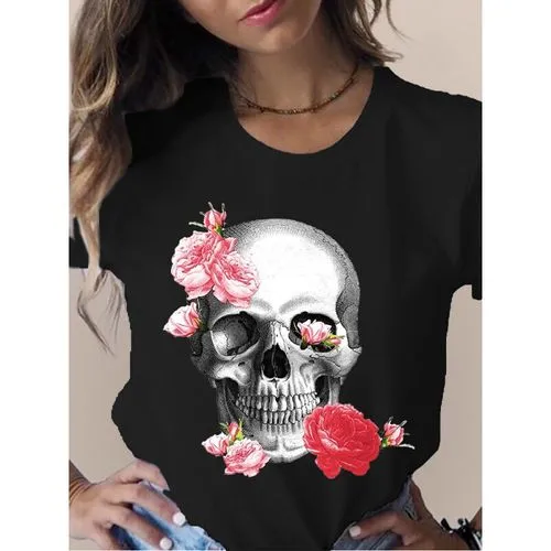 Women's T-shirt Short Sleeve T-shirts Printing Casual Printing