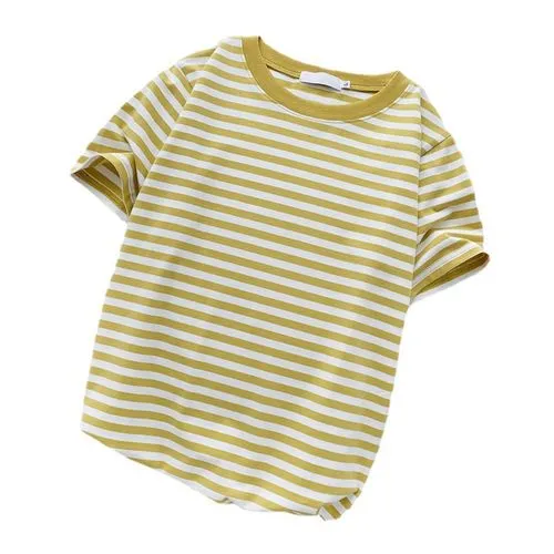 Women's T-shirt Short Sleeve T-shirts Printing Casual Stripe