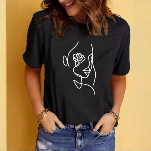 Women's T-shirt Short Sleeve T-Shirts Printing Streetwear Human