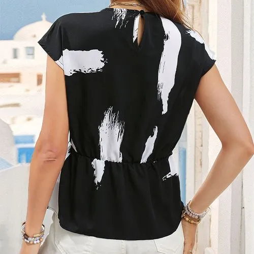 Women's T-shirt Short Sleeve T-Shirts Streetwear Color Block