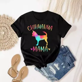 Women's T-shirt Short Sleeve T-Shirts Streetwear Letter Dog