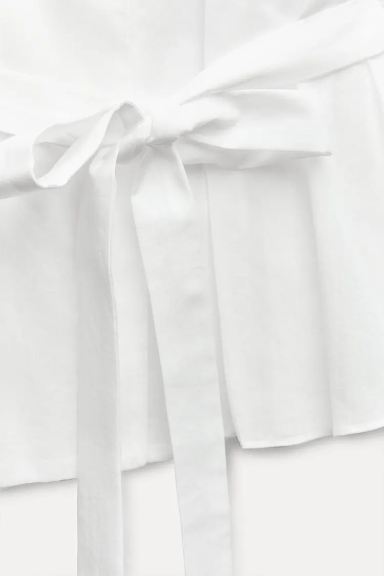 ZARA  |BELTED PLEATED SHIRT ZW COLLECTION