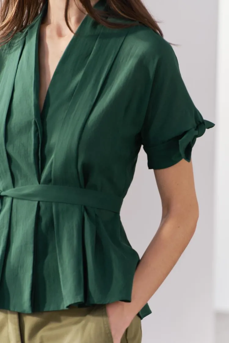 ZARA  |BELTED PLEATED SHIRT ZW COLLECTION